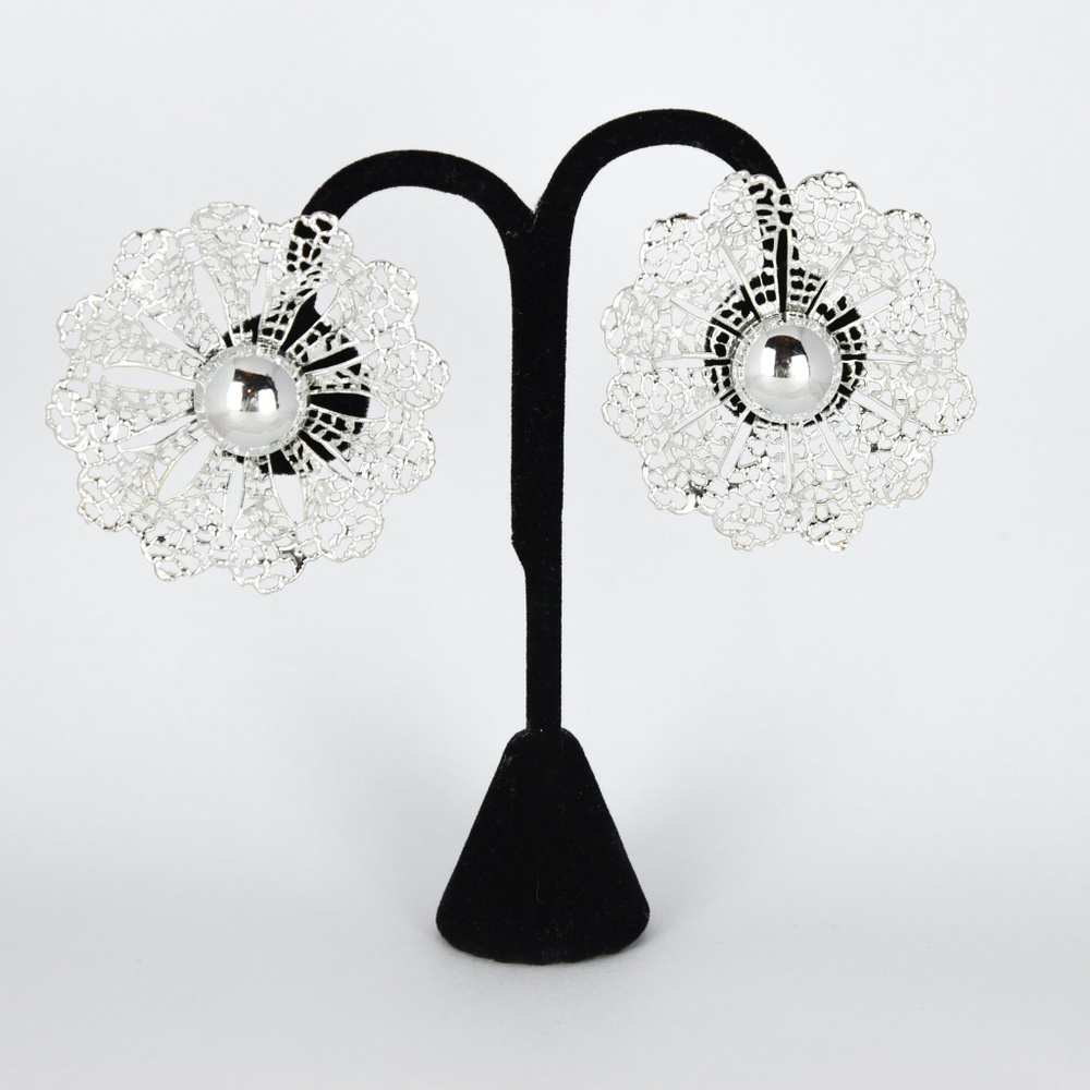 Vintage 60s Sarah Coventry Silver Fanfare Earrings